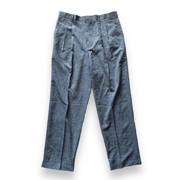 Tony Blake Other - New Tony Blake Men's Blue Marled Pleated Cuffed Trouser Dress Pant 38/34 NWT